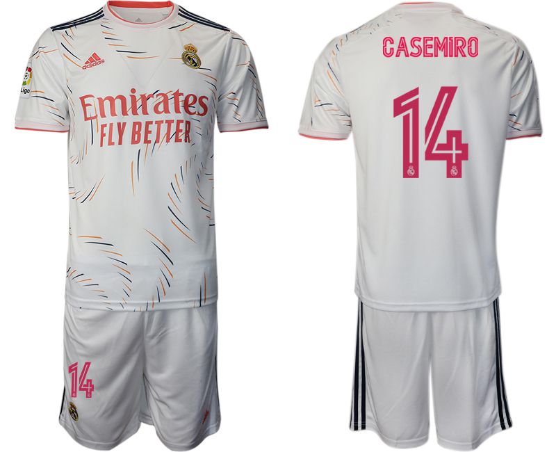 Men 2021-2022 Club Real Madrid home white #14 Adidas Soccer Jersey